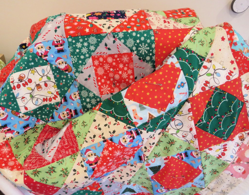 Christmas Quilt ready for quilting