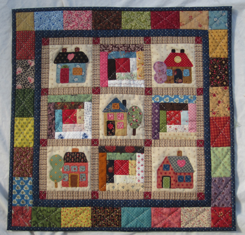Small Houses applique quilt